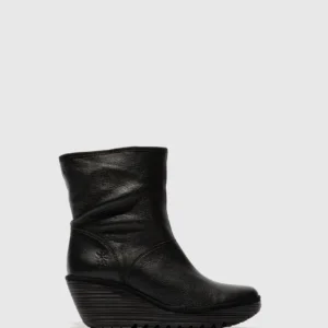 Zip Up Ankle Boots YAXO594FLY DUBLIN BLACK