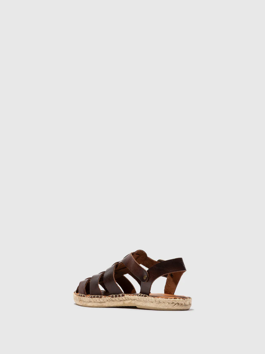 Sling-Back Espadrilles SUCH527FLY LEATHER BROWN - Image 3