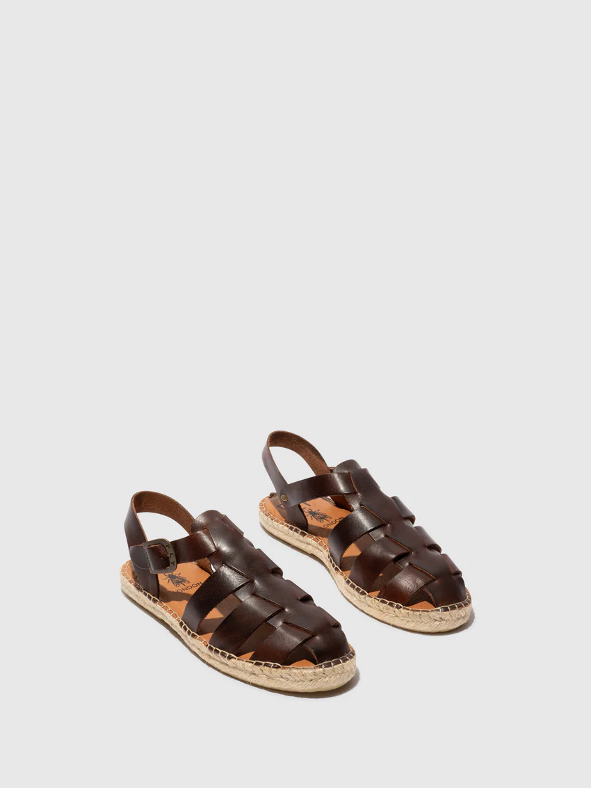 Sling-Back Espadrilles SUCH527FLY LEATHER BROWN - Image 2