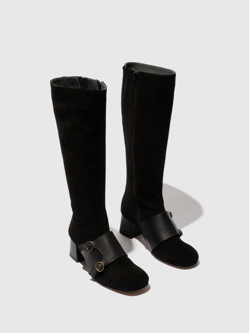 Zip Up Boots SOFY168FLY BLACK - Image 2