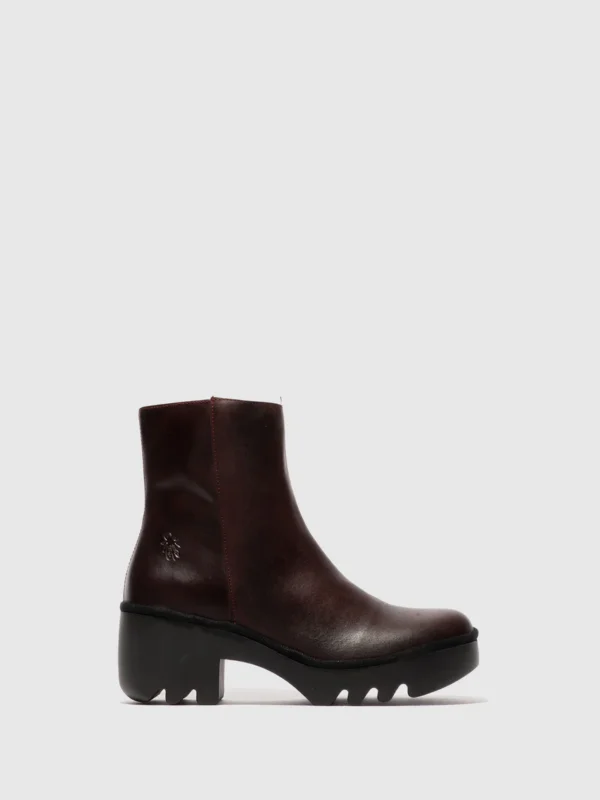 Zip Up Ankle Boots TOOR513FLY WINE