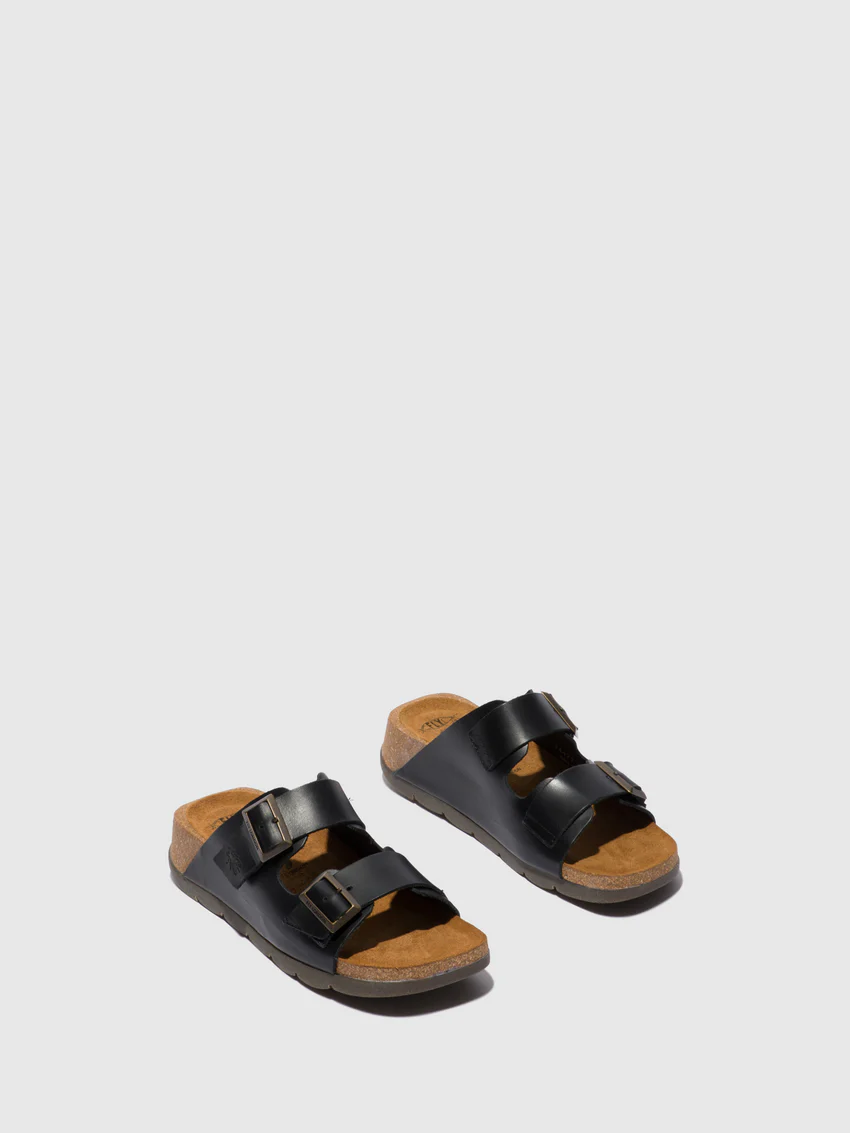 Open Toe Mules CAJA721FLY BRIDLE BLACK - Image 2