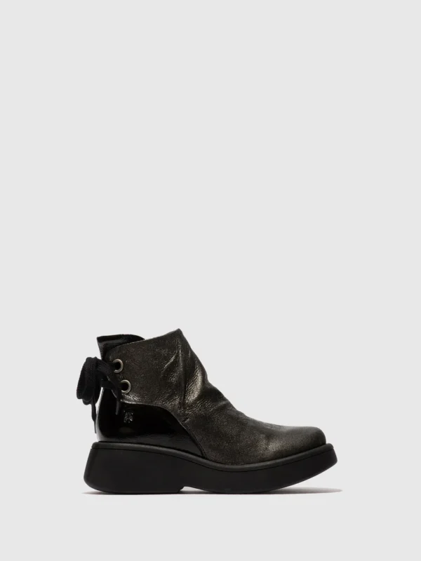 Lace-up Ankle Boots MEBS189FLY SILVER/BLACK