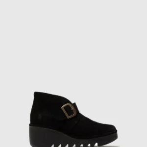 Buckle Ankle Boots BIRT397FLY OIL SUEDE BLACK