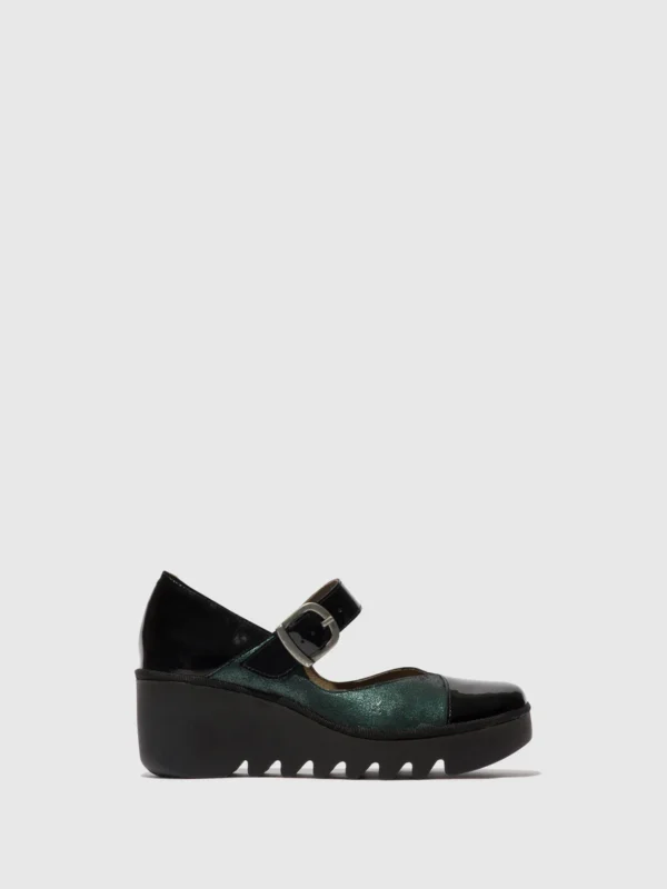 Buckle Shoes BAXE428FLY BLACK/GREEN